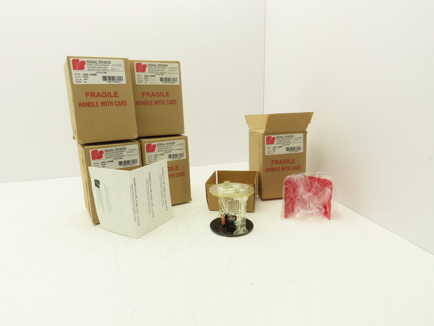 Federal Signal LSL-120R Stack Light Litestak Incandescent Red 120V Lot of 5