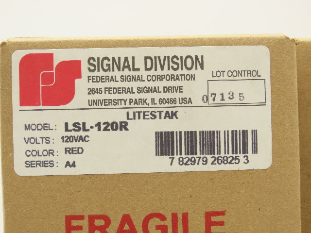 Federal Signal LSL-120R Stack Light Litestak Incandescent Red 120V Lot of 5