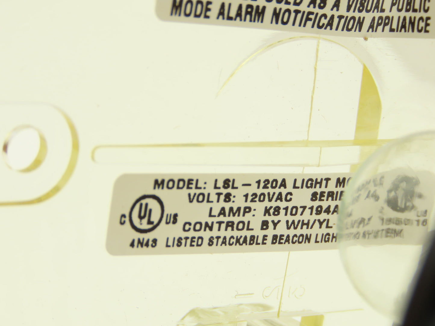 Federal Signal LSL-120A Stack Light Litestak Incandescent Amber 120V Lot of 7