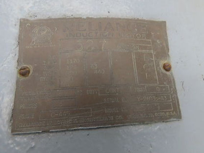 Reliance Electric 527 AC Motor 50Hp 1160RPM 220/440V 3Ph C-445 Frame Rebuilt