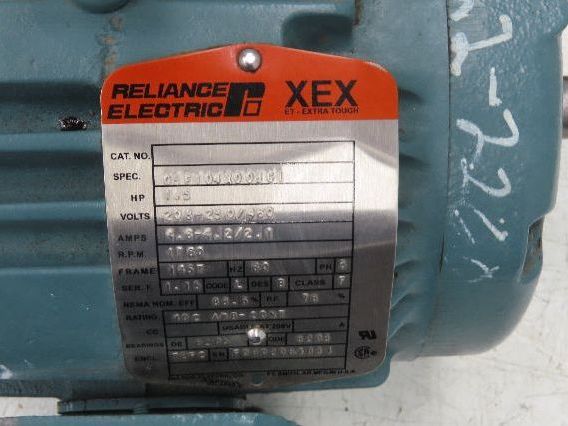 Reliance XEX Stearns Brake Motor 1.5Hp 1750 RPM 230/460V 3PH 145T 1056122Q0BQF