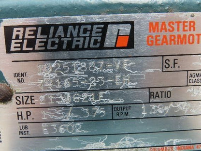 Reliance Master XL Gearmotor 12.7 Reducer 2-Speed 138/34 RPM 1.5Hp 460V RH 213T