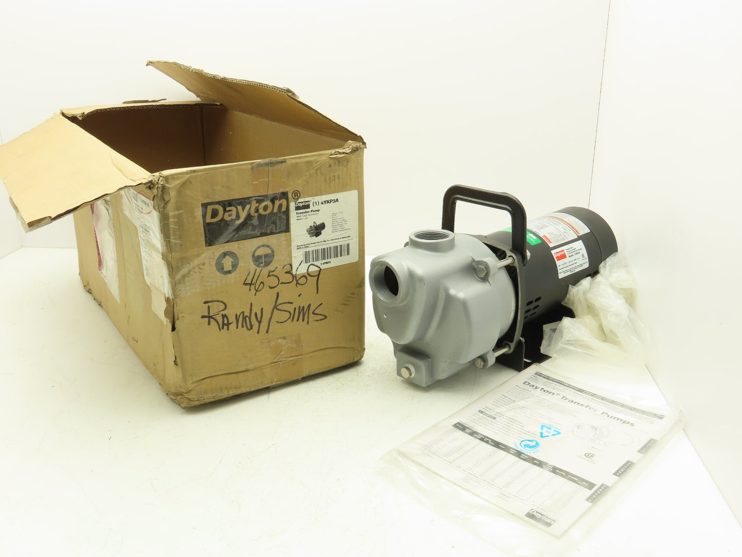 Dayton 4YKP3A Transfer Pump 1Hp 72gpm 115/230V 3450RPM