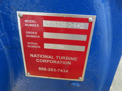 National Turbine NT05206-0-6AD Multistage Centrifugal Blower 6 Stage 5" Valve