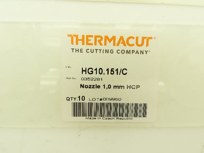 Thermacut 0352281 | HG10.151/C Nozzle 1.0mm Chrome Lot of 27