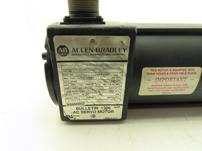 Allen Bradley 1326AB-A3E-11 AC Servo Motor 1.2Kw 3000rpm 480/360v 3ph