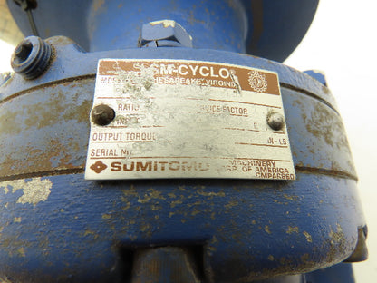 Sumitomo CNHX-6090Y-11 SM-Cyclo Inline Gearbox 11:1 Reducer 159rpm 1.5Hp 56C