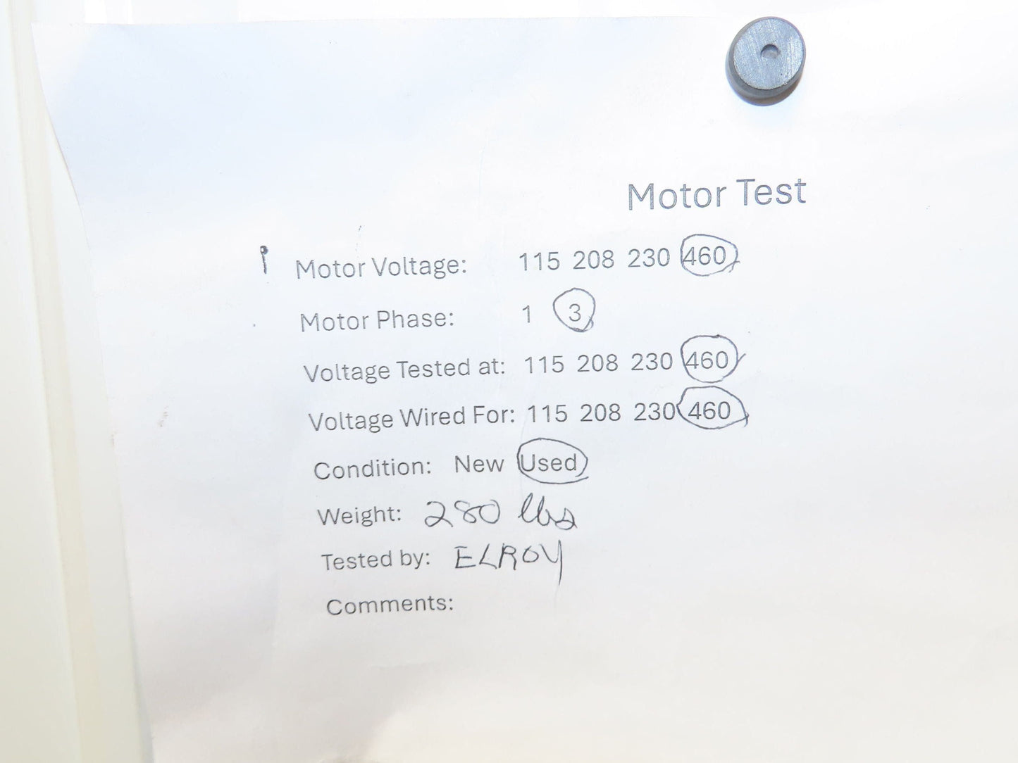 GM Delco FG3454FH Electric AC Motor 7.5Hp 1200 RPM 460V 3PH 256UC Frame
