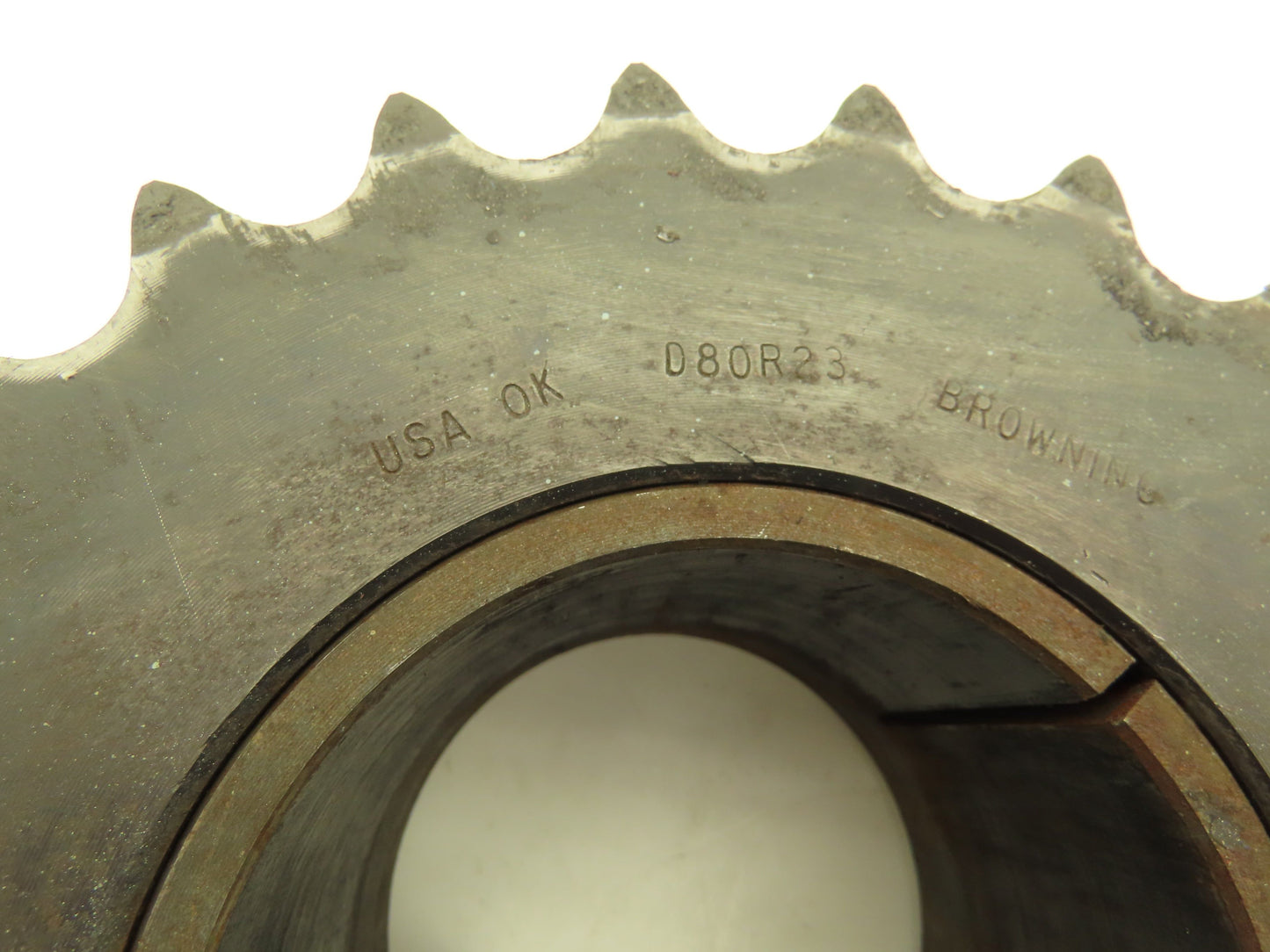 Browning D80R23 #80 Double Row Roller Chain Sprocket 23T 1" Pitch Taper Bushed
