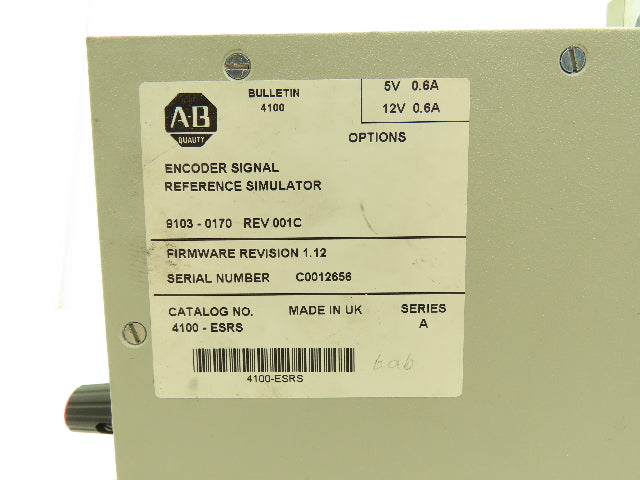 Allen Bradley 4100-ESRS Encoder Signal Reference Simulator Rev 001C F/W Rev 1.12