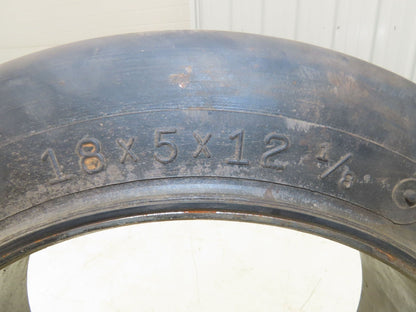 Super Solid 18x5x12-1/8 Forklift Tire Smooth Press-on Black