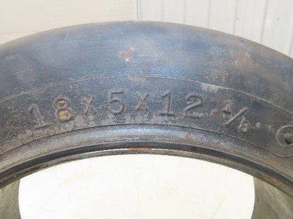 Super Solid 18x5x12-1/8 Forklift Tire Smooth Press-on Black