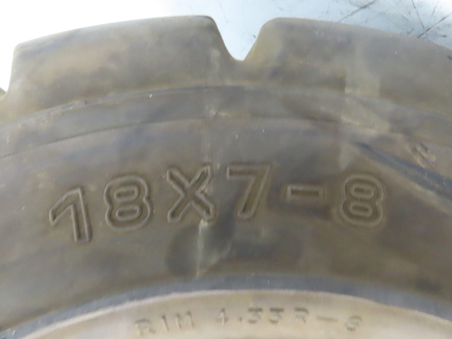 Bergougnan 18x7-8 Forklift Tire Traction Pneumatic Black 5x110 Rim