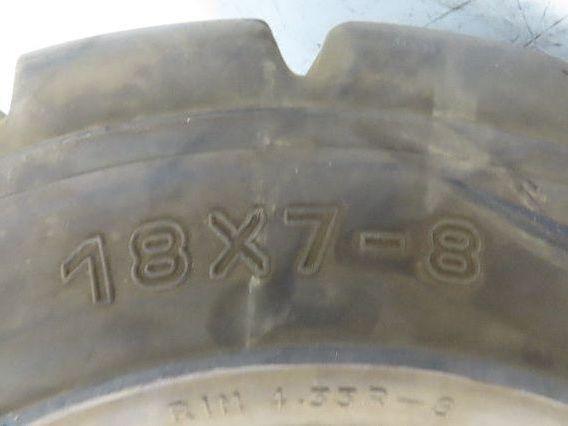 Bergougnan 18x7-8 Forklift Tire Traction Pneumatic Black 5x110 Rim