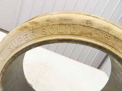 Super Solid 15x4x11-1/4 Forklift Tire Smooth Solid Press-on White Non-Marking