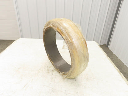 Super Solid 15x4x11-1/4 Forklift Tire Smooth Solid Press-on White Non-Marking