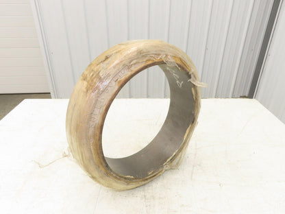 Super Solid 15x4x11-1/4 Forklift Tire Smooth Solid Press-on White Non-Marking