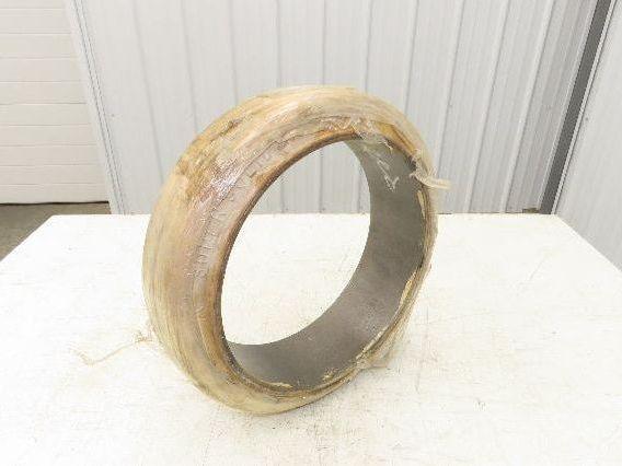 Super Solid 15x4x11-1/4 Forklift Tire Smooth Solid Press-on White Non-Marking