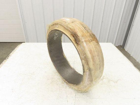 Super Solid 15x4x11-1/4 Forklift Tire Smooth Solid Press-on White Non-Marking