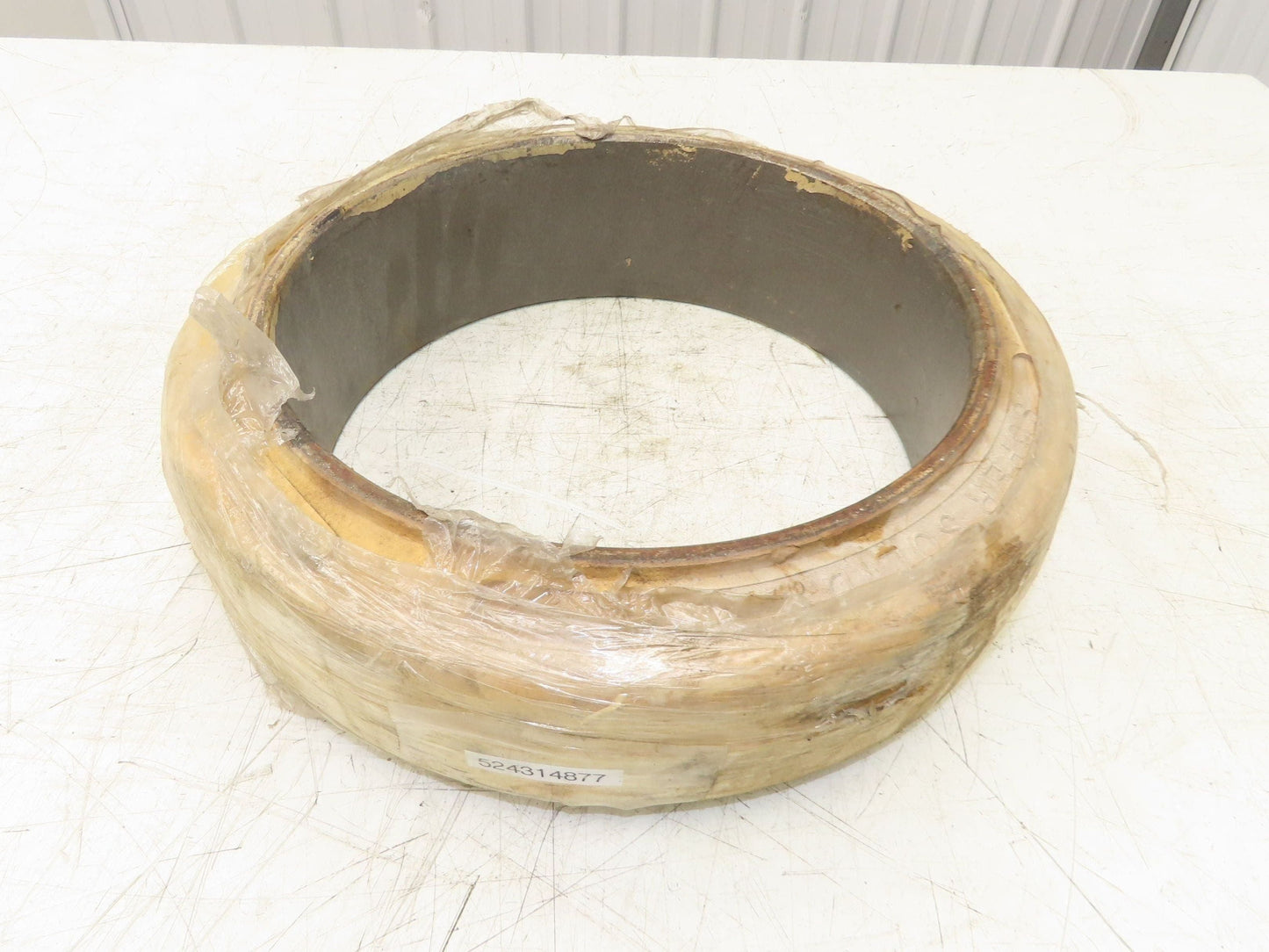 Super Solid 15x4x11-1/4 Forklift Tire Smooth Solid Press-on White Non-Marking