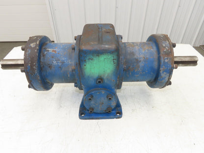 Worm Gearbox Horizontal Drive Dual Output 15:1 Reducer 1" Solid Input Shaft