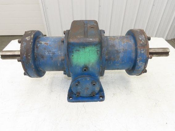 Worm Gearbox Horizontal Drive Dual Output 15:1 Reducer 1" Solid Input Shaft