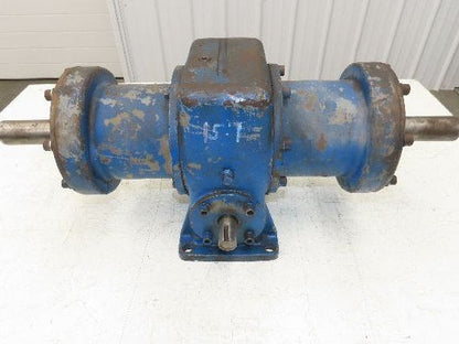 Worm Gearbox Horizontal Drive Dual Output 15:1 Reducer 1" Solid Input Shaft