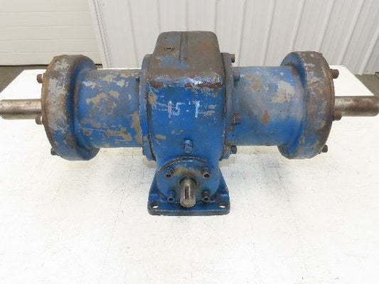 Worm Gearbox Horizontal Drive Dual Output 15:1 Reducer 1" Solid Input Shaft