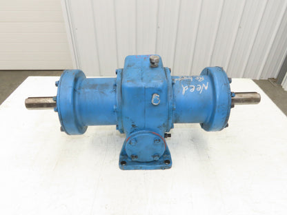 Worm Gearbox Horizontal Drive Dual Output 15:1 Reducer 1" Solid Input Shaft