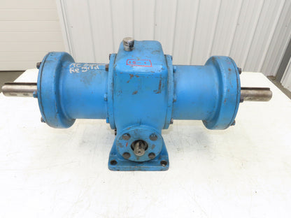 Worm Gearbox Horizontal Drive Dual Output 15:1 Reducer 1" Solid Input Shaft