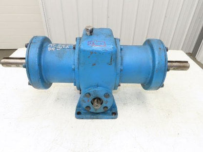 Worm Gearbox Horizontal Drive Dual Output 15:1 Reducer 1" Solid Input Shaft