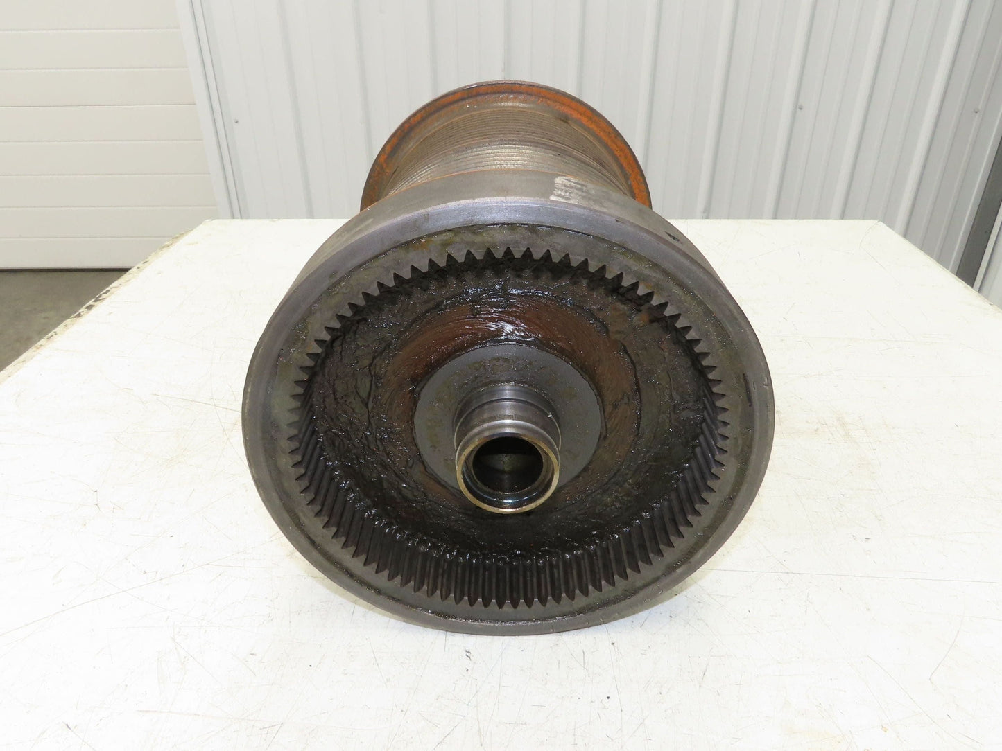 P&H Cleveland Tramrail 1 Ton Bridge Crane Hoist Cable Reel Drum 27' Lift