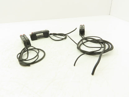 Keyence FS-V31 FS-V32 Fiber Optic Sensor Amplifier NPN 12-24vDC Lot of 3 Sets