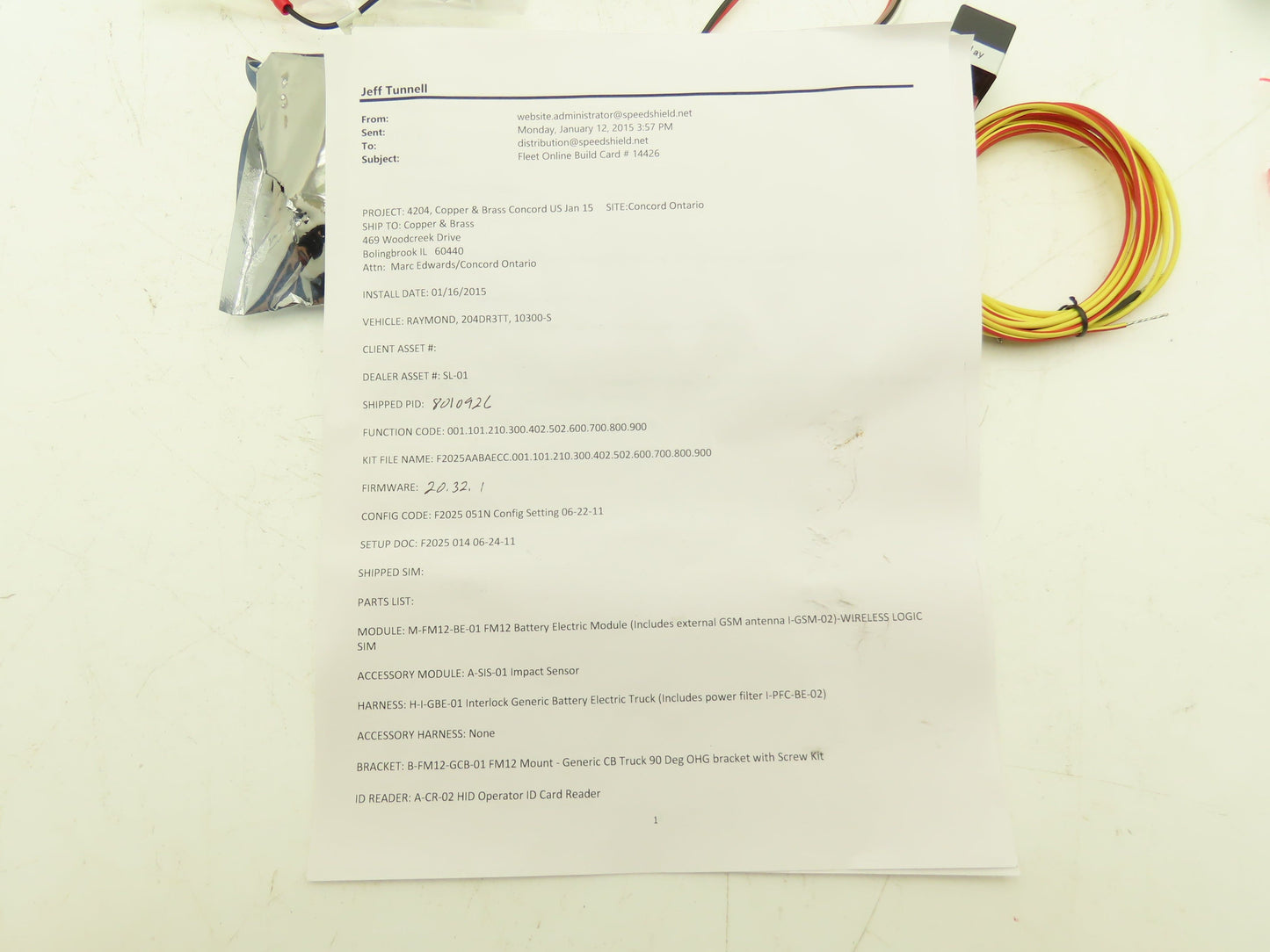 Speedshield Forklift FleetOnline Wireless Asset Tracking System Kit