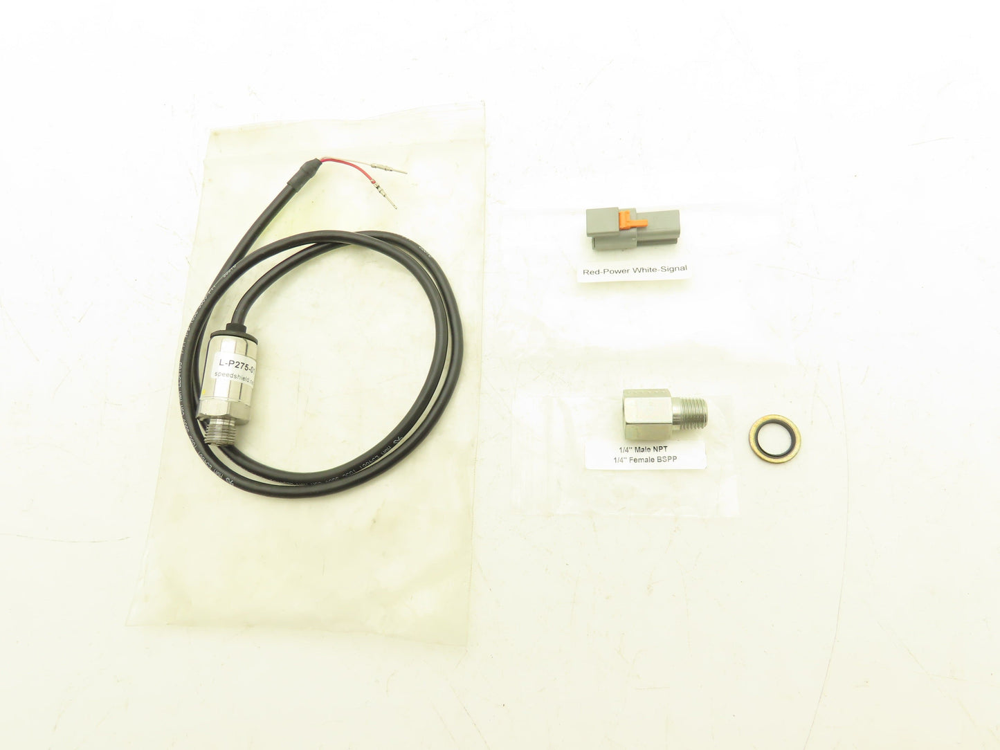 Speedshield L-P275-1 Forklift Pressure Transducer 3wire 1/4"BSPP 1/4"NPT adapter