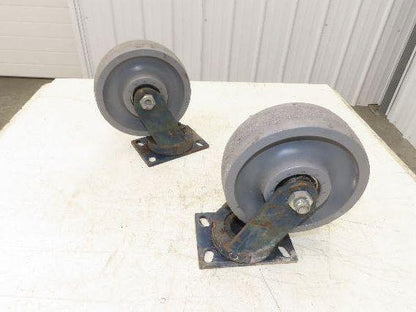 Polyurethane Caster Wheel 8x2.5"Kingpinless Gray Lot of 2