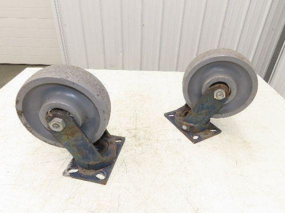Polyurethane Caster Wheel 8x2.5"Kingpinless Gray Lot of 2