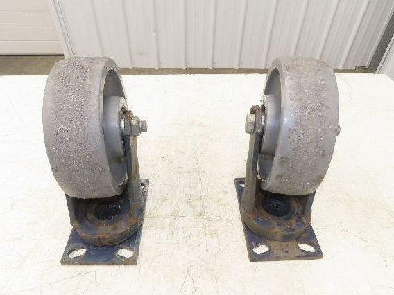 Polyurethane Caster Wheel 8x2.5"Kingpinless Gray Lot of 2
