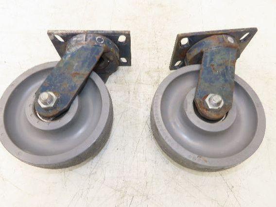 Polyurethane Caster Wheel 8x2.5"Kingpinless Gray Lot of 2