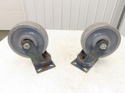 Polyurethane Caster Wheel 8x2.5"Kingpinless Gray Lot of 2