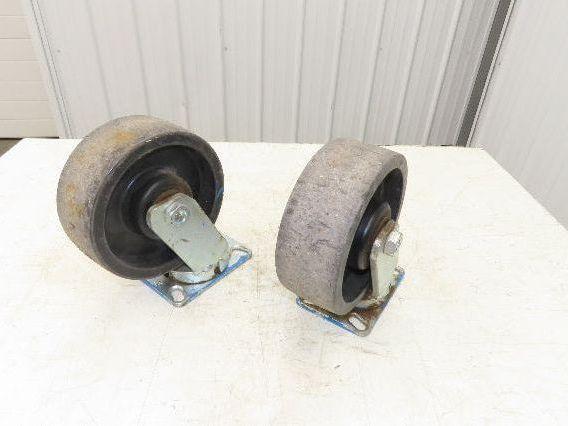 Phenolic Swiveling Caster Wheel 8x3" Black Lot of 2