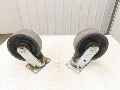 Phenolic Swiveling Caster Wheel 8x3" Black Lot of 2