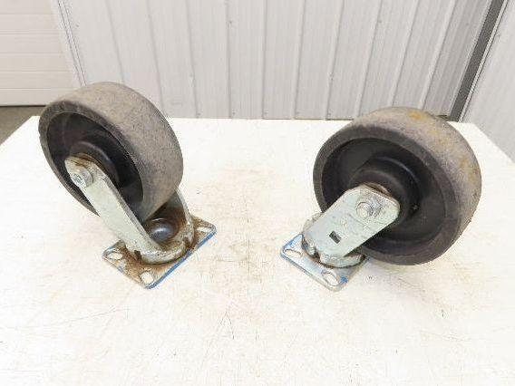 Phenolic Swiveling Caster Wheel 8x3" Black Lot of 2