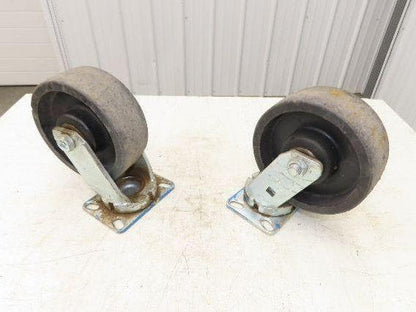 Phenolic Swiveling Caster Wheel 8x3" Black Lot of 2