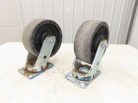 Phenolic Swiveling Caster Wheel 8x3" Black Lot of 2