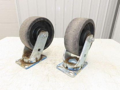 Phenolic Swiveling Caster Wheel 8x3" Black Lot of 2