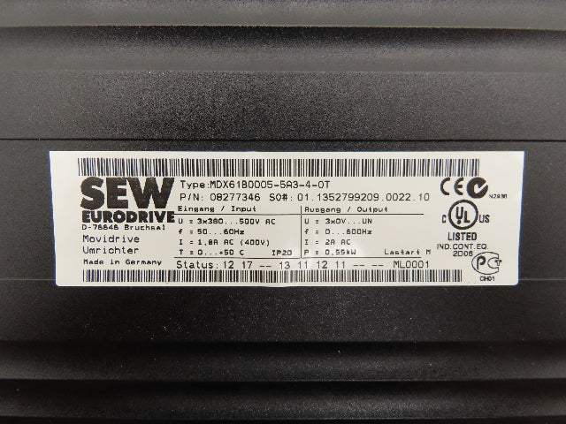 SEW-EuroDrive MDX61B0005-5A3-4-0T Movidrive Compact Servo Drive Inverter *READ*