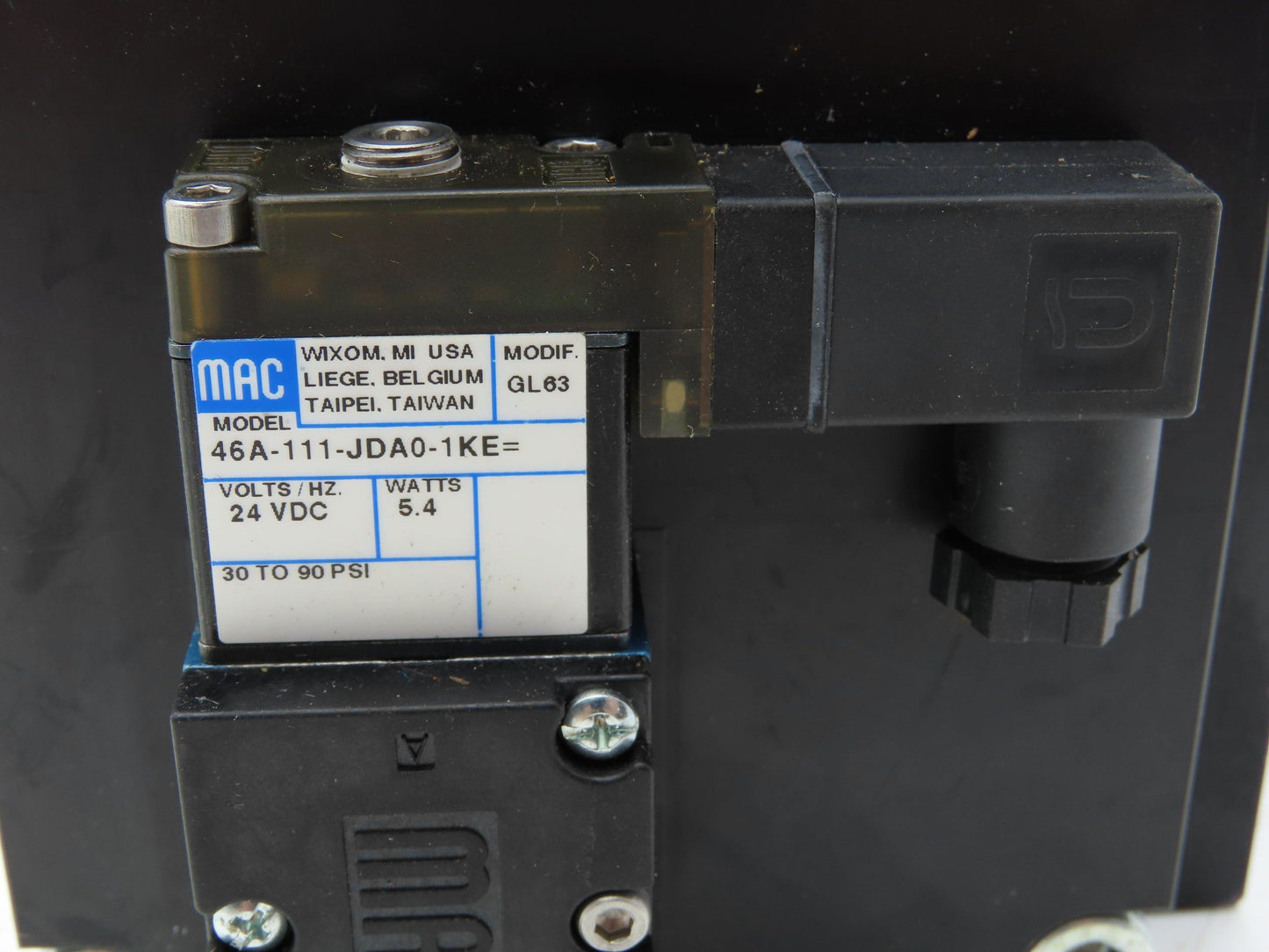 Mac 69A-A1-MAB-JDA0-1KE Pneumatic Air Piloted Valve Normally Open 30-90PSI 24V