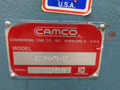 Camco 900P4H72-270 Rotary Index Drive 4 Stops 2" Output 40:1 Gear Reducer 5Hp