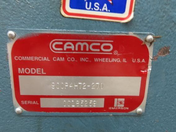 Camco 900P4H72-270 Rotary Index Drive 4 Stops 2" Output 40:1 Gear Reducer 5Hp